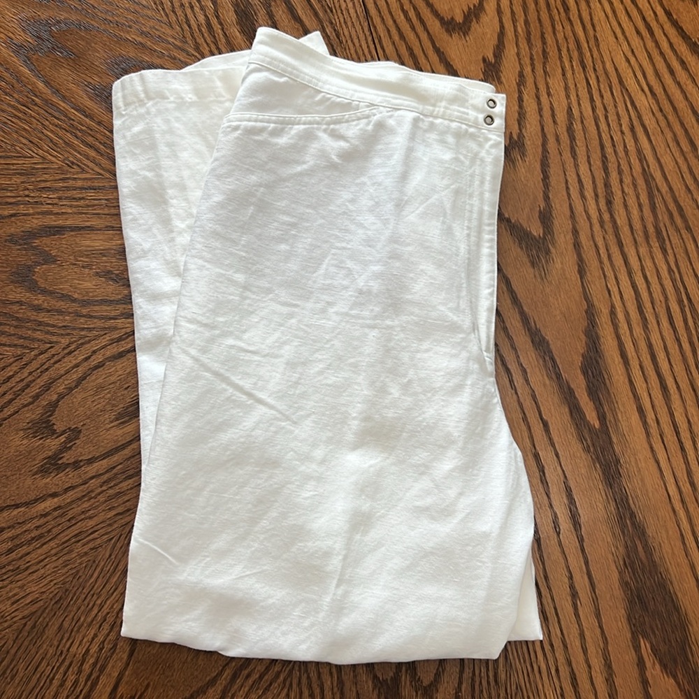 Talbots Linen White Pants Size 16